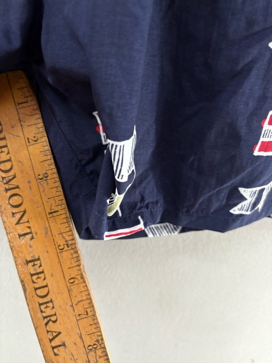 Nautica Swim Trunks Shorts Blue Flag Large Retro Sumer Vacation - Picture 8 of 8